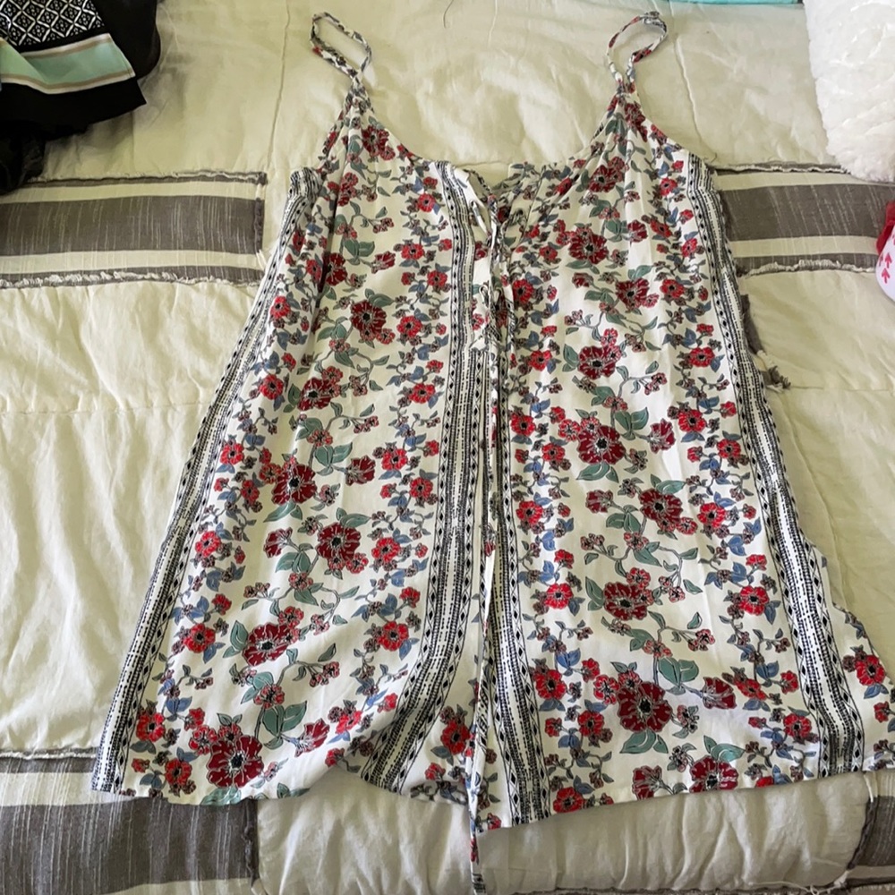Floral Lace Up Romper